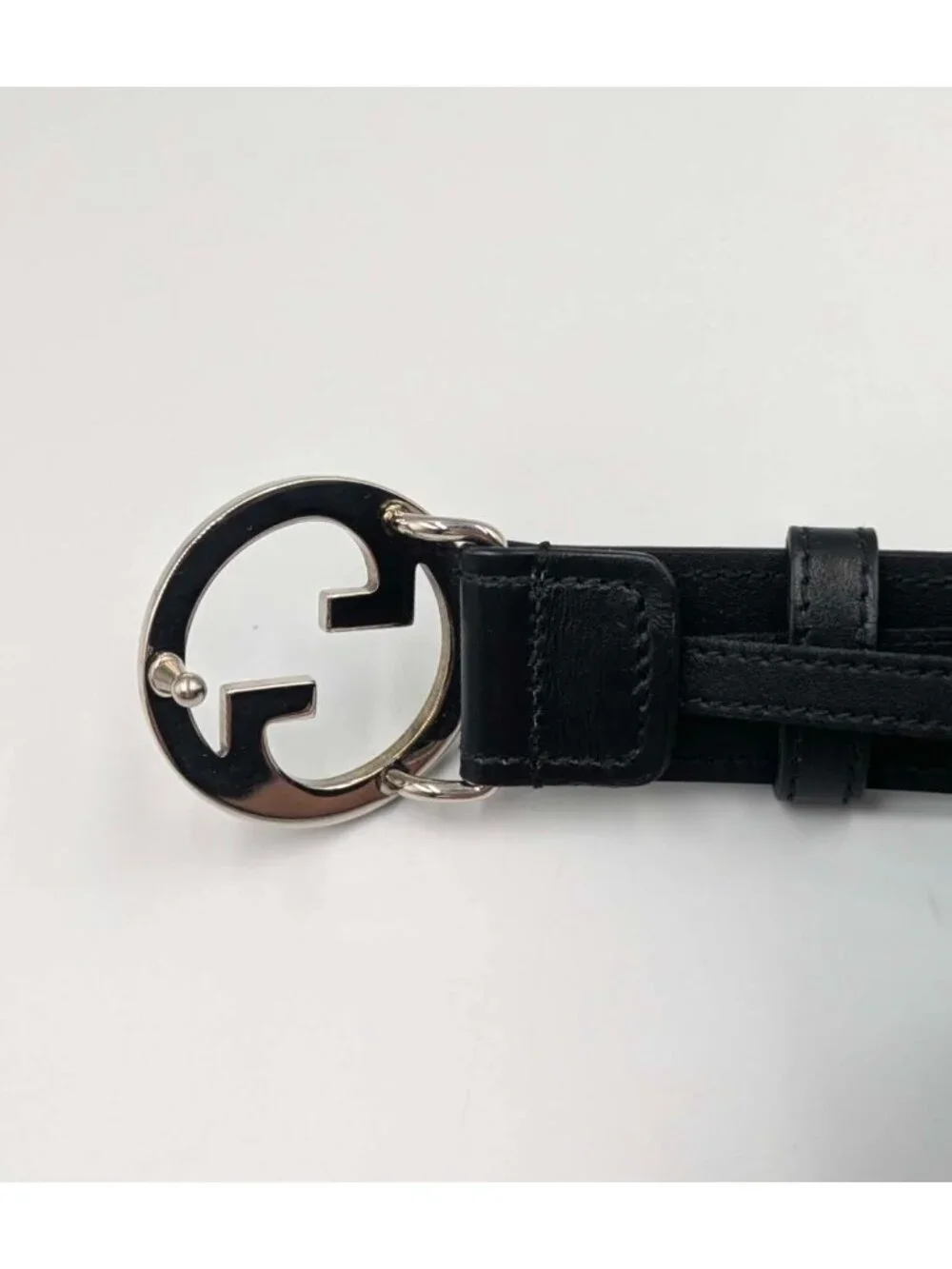 Gucci Men’s Interlocking G Ciny Calfskin W30mm Belt Black 120cm 734771